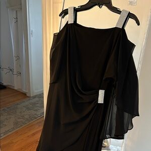 MSK Elegant Black Mini Dress with Silver Details